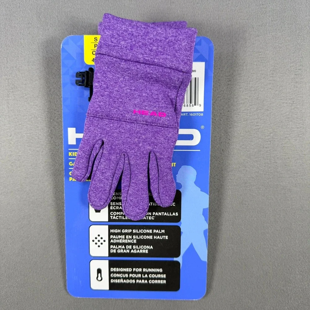 HEAD Sensatec Kids‎ Small Purple Touchscreen High Grip Running Gloves Outdoor